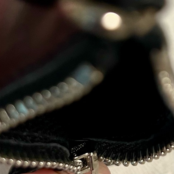 Prada Genuine Smooth Leather Heavy Silver Chain Card Holder Wallet Pouch Clip - Picture 8 of 8